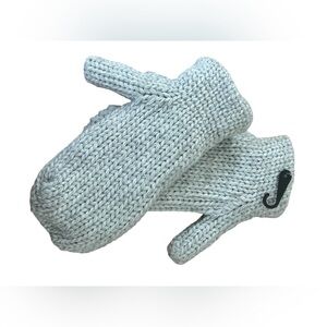 Gray Knit Sherpa-Lined Mittens Warm Cozy Winter Essential